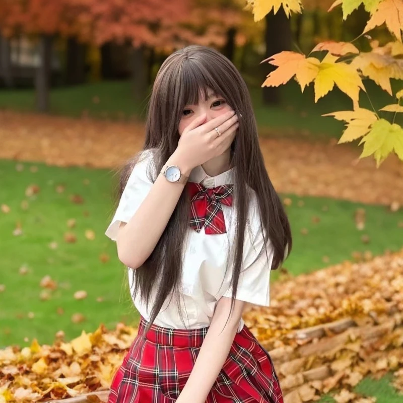 小辣椒同格红色日系jk半身裙裙子JK大码格子显瘦学院短裙短款甜辣