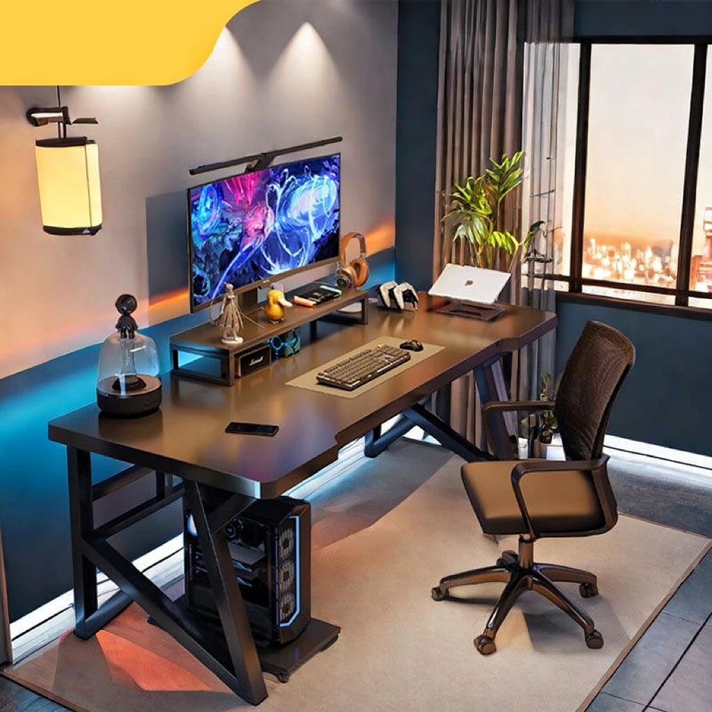 过早电脑桌台式工作台办电竞桌椅学生家用写字台简易书桌卧室桌子