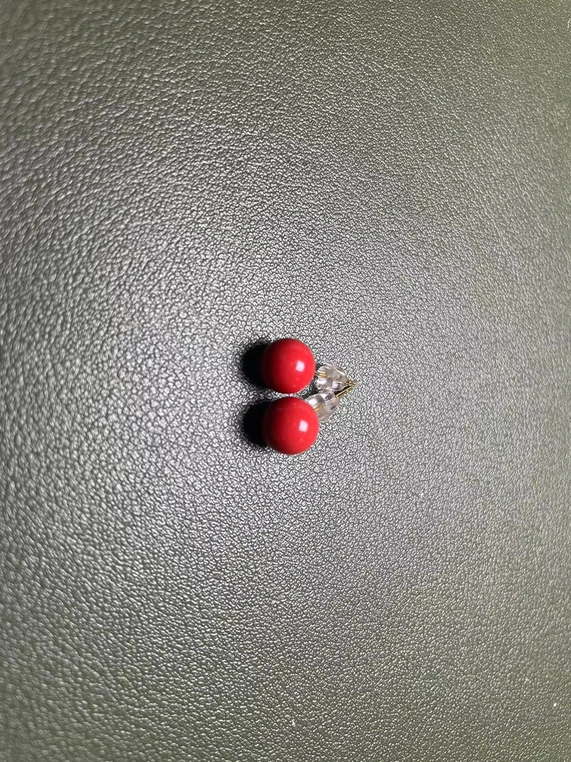 含辰砂工艺品朱砂辰砂小耳钉MY