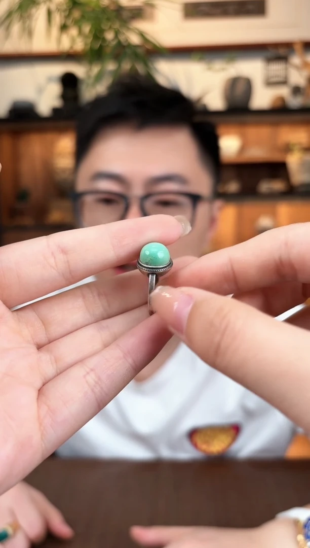 【闪购商品】绿松石戒指银S925镶嵌绿松石戒指LX