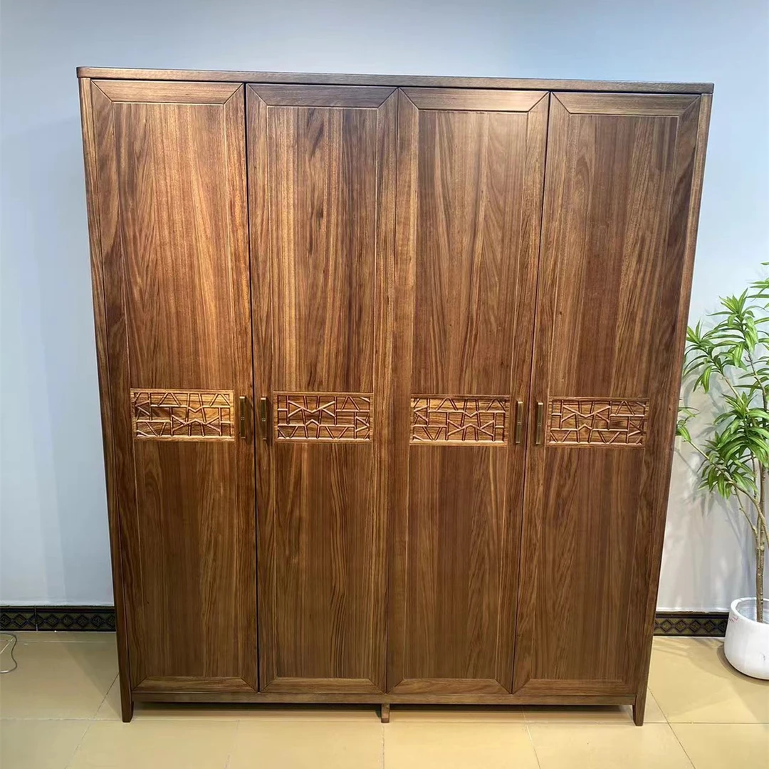 乌金木衣柜4门新古典