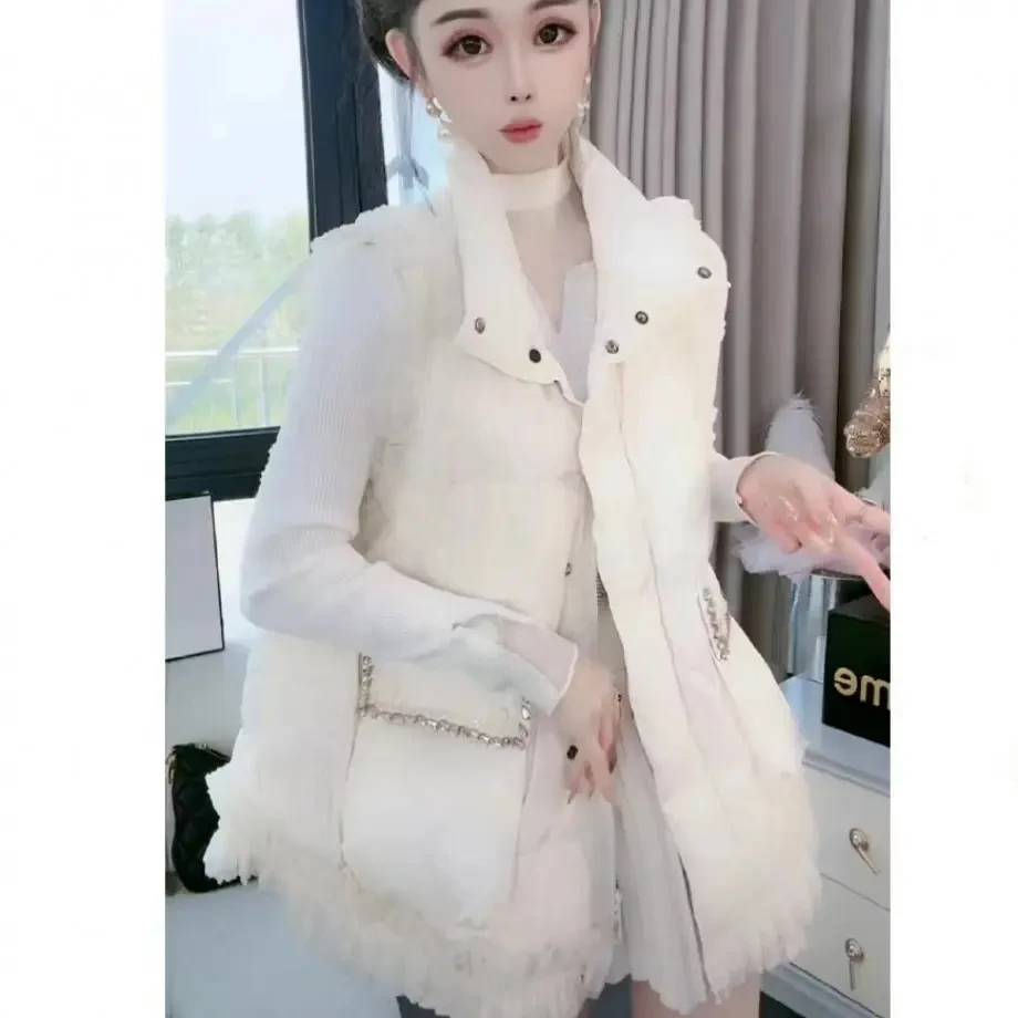 2024秋冬时尚马甲时尚休闲百搭女士无袖冬季棉马夹外套