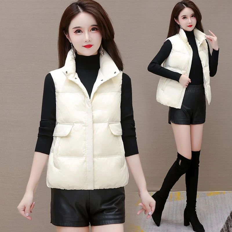 羽绒马甲女外穿2023新款宽松显瘦白鸭绒背心秋冬季流行时尚坎肩