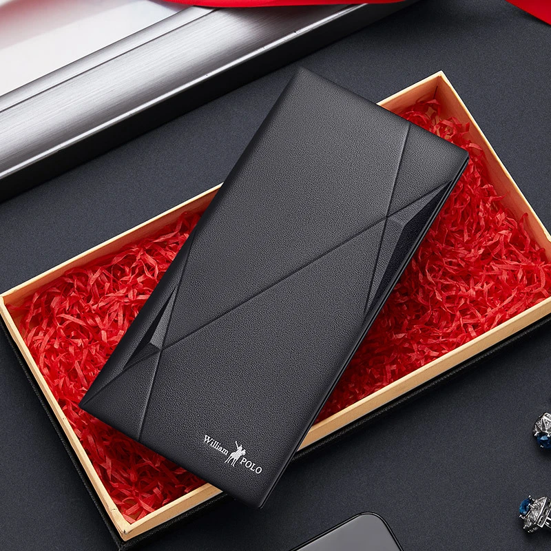 英皇保罗钱包男士真皮2025新款皮夹长款多卡位牛皮超薄卡包钱夹男