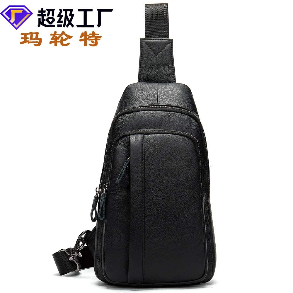 胸包男士真皮2025新款单肩斜挎包户外休闲背包头层牛皮胸前挎包男