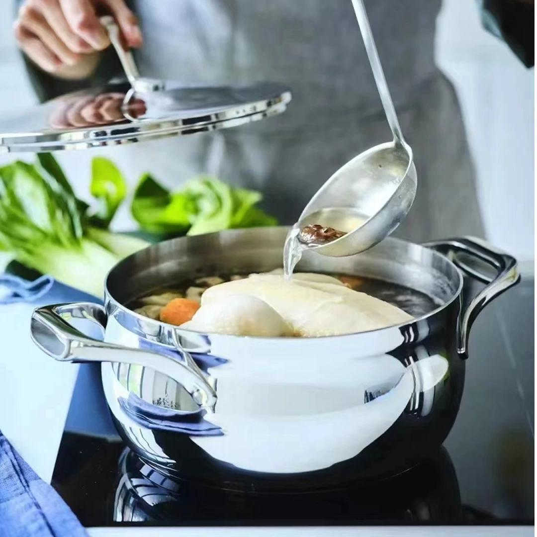 特百惠至尊二代大师汤锅精钢三层无油烟多用汤锅