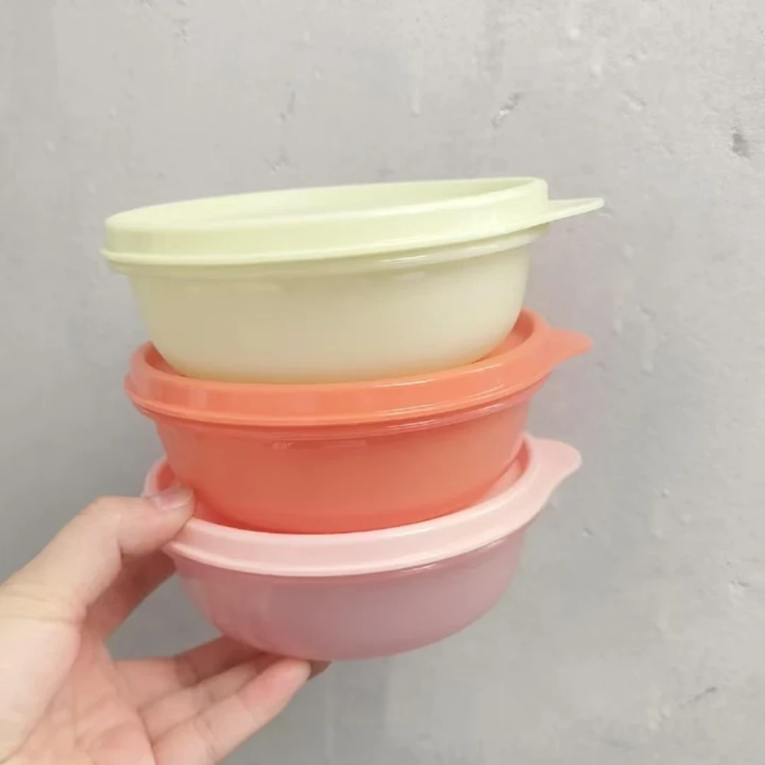 特百惠300ml保鲜圆碗零食碗密封储存三件套