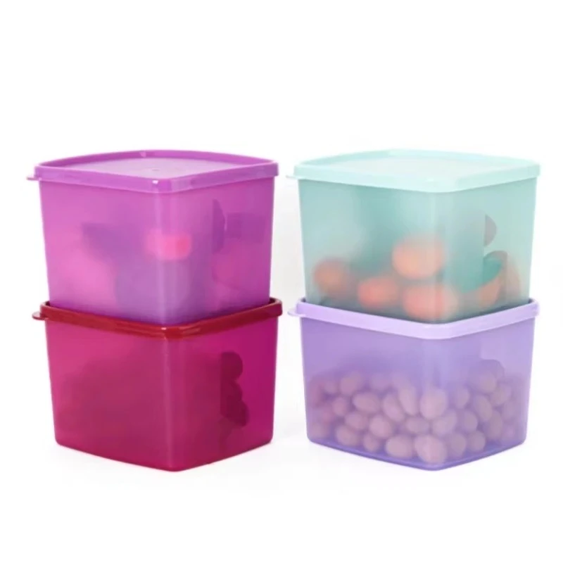 特百惠800ML方形果菜冷藏保鲜盒 便携水果盒密封零食盒防尘防虫