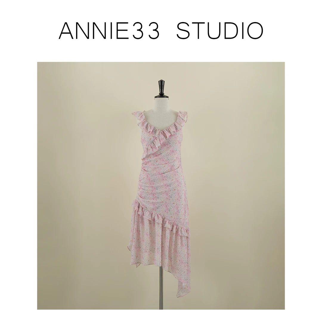 ^3宝^【盛夏玫瑰 连衣裙】轻奢时尚碎花气质女装连衣裙S3009