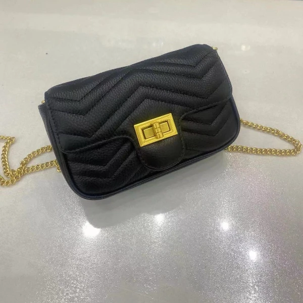 【Z0E】XKY-914-黑色女士潮流时尚经典复古气质百搭单肩斜跨包