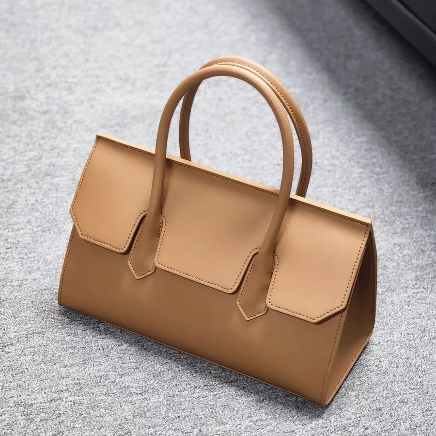 【佐伊甄选】SLBL-2853-金棕牛皮托特包气质轻奢时尚简约通勤单肩