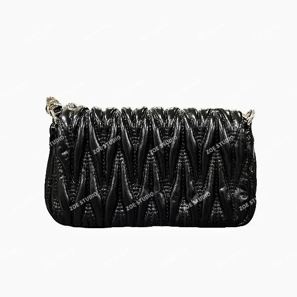 【Z0E】ZT-D9609-黑色轻奢女士时尚复古气质小众单肩百搭腋下斜跨包