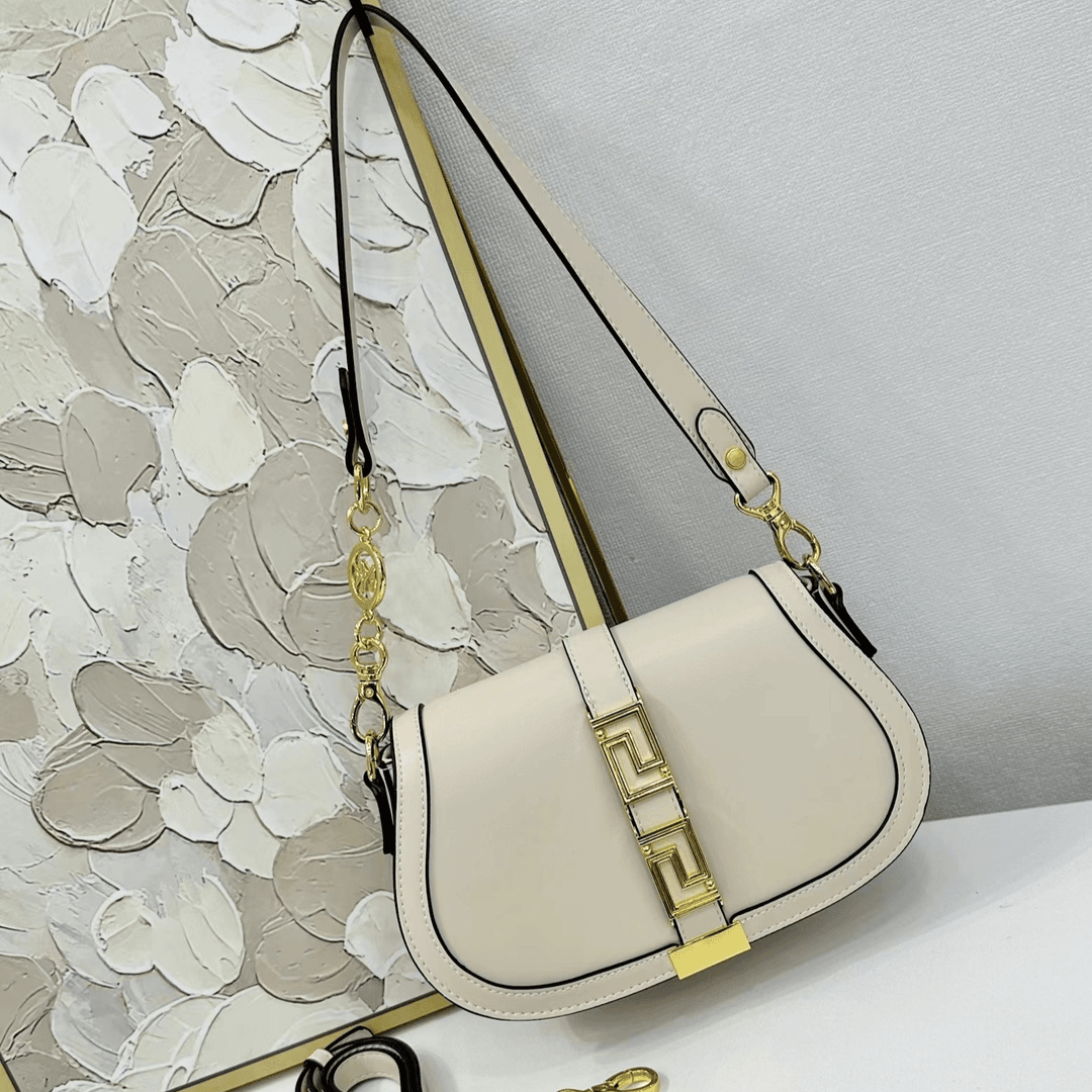 【ZOE】FES-6667-白色轻奢秋冬肩包简约时尚百搭洋气斜跨女饭盒包