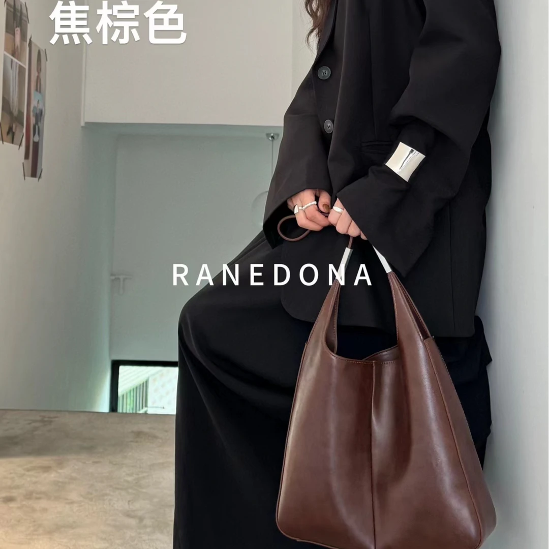 【佐伊甄选】SK-92350-焦棕时尚简约通勤韩版腋下斜挎包包