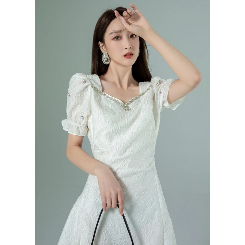 烈儿LRKS【表白连衣裙】名媛气质时髦设计感肌理连衣裙L21LYU143