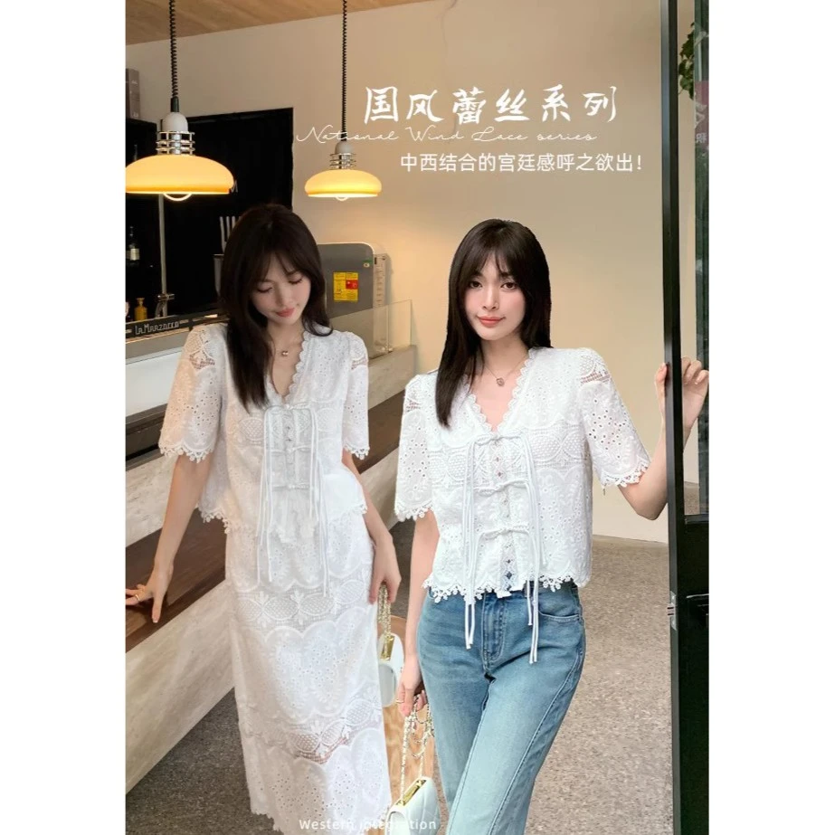 烈儿宝贝【国风蕾丝系列】重工棉布蕾丝超费料镂空系列K32TZR218
