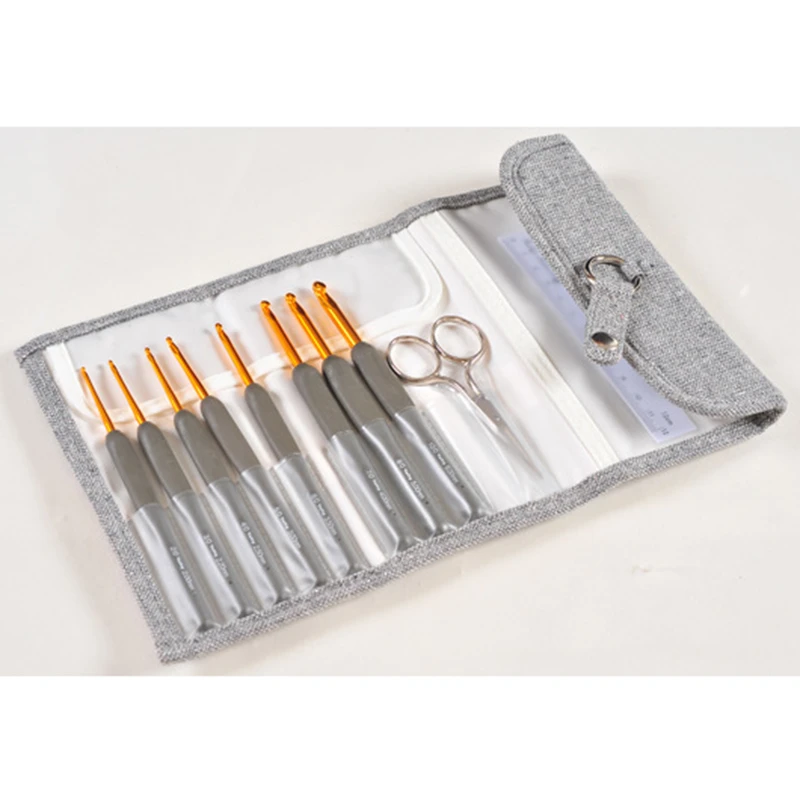 日本广岛Tulip钩针套装黑柄金色钩针ETIMO黑金银剪TES-001