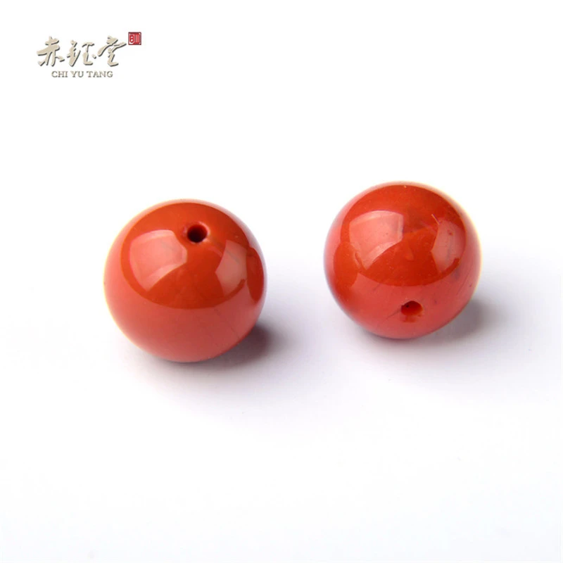 南红散珠单珠满色满肉柿子红diy配件天然8 10 mm手串配珠文玩配饰