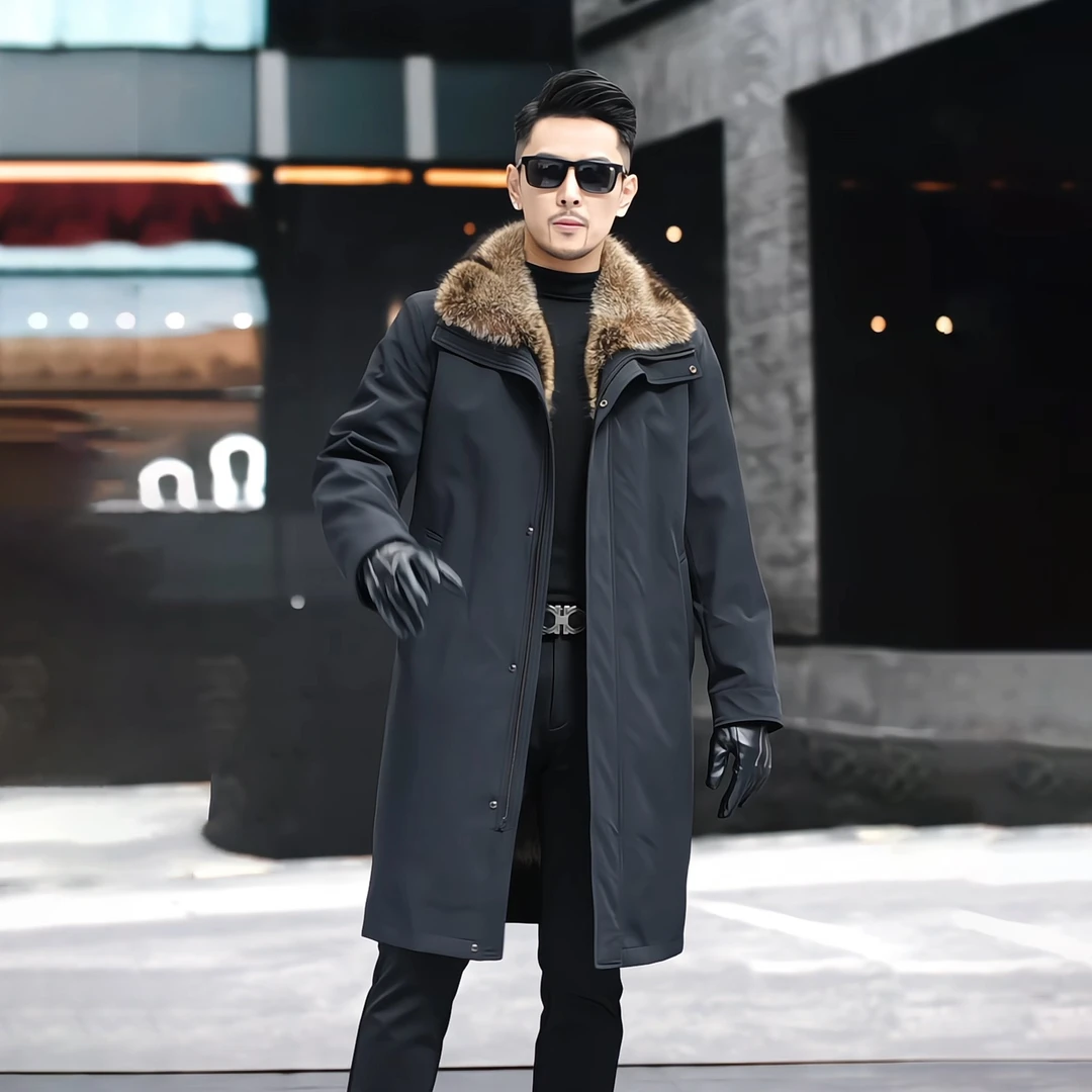 【王者风范】保暖派克 御寒保暖 阻挡风雪翻领长款皮毛一体