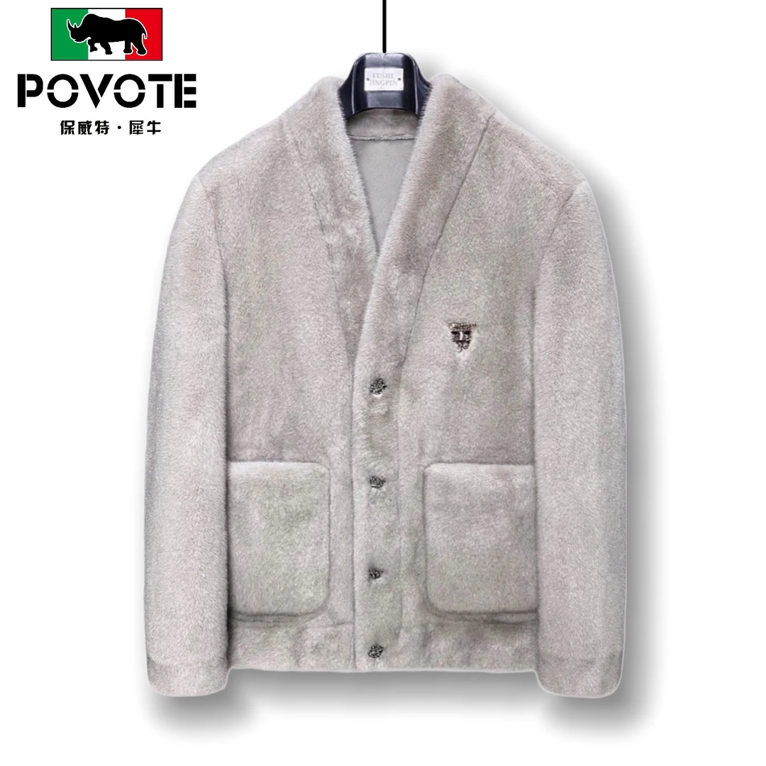 POVOTE/犀牛【专柜正品】202211皮外套时尚保双面穿夹克座山雕休闲