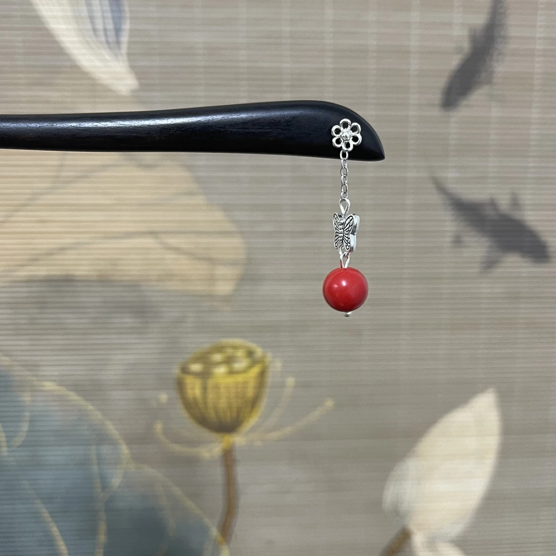X135蝴蝶圆球简约发簪