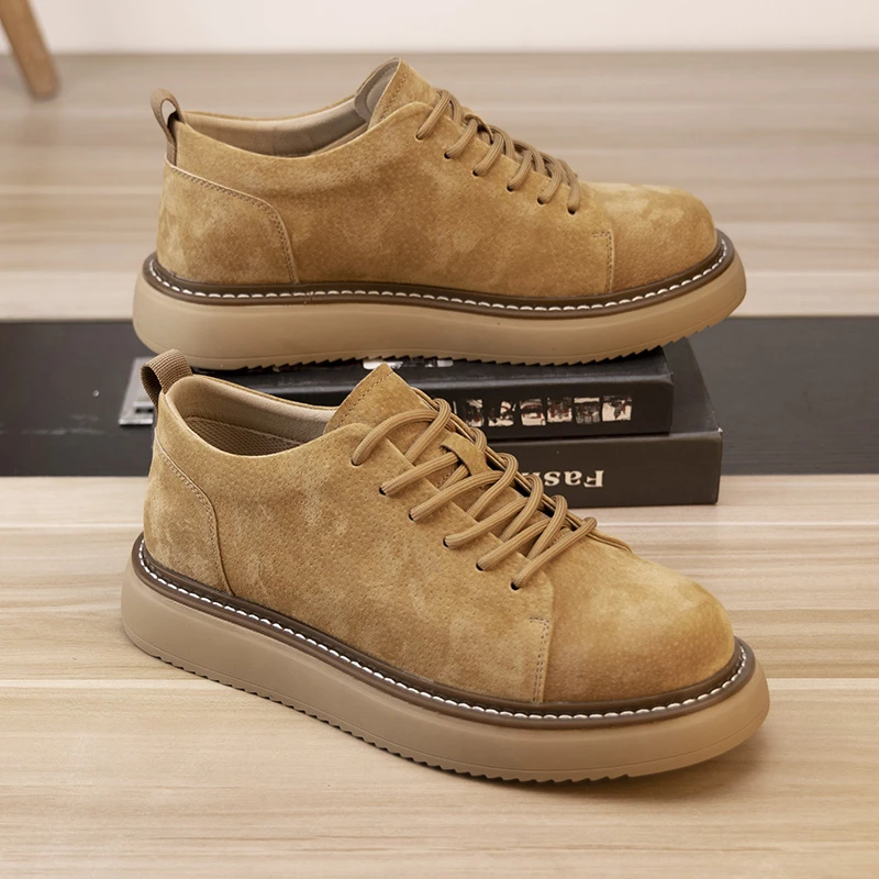 新款马丁靴男款工装靴子男鞋子男款低帮鞋真皮简约时尚男士休闲鞋