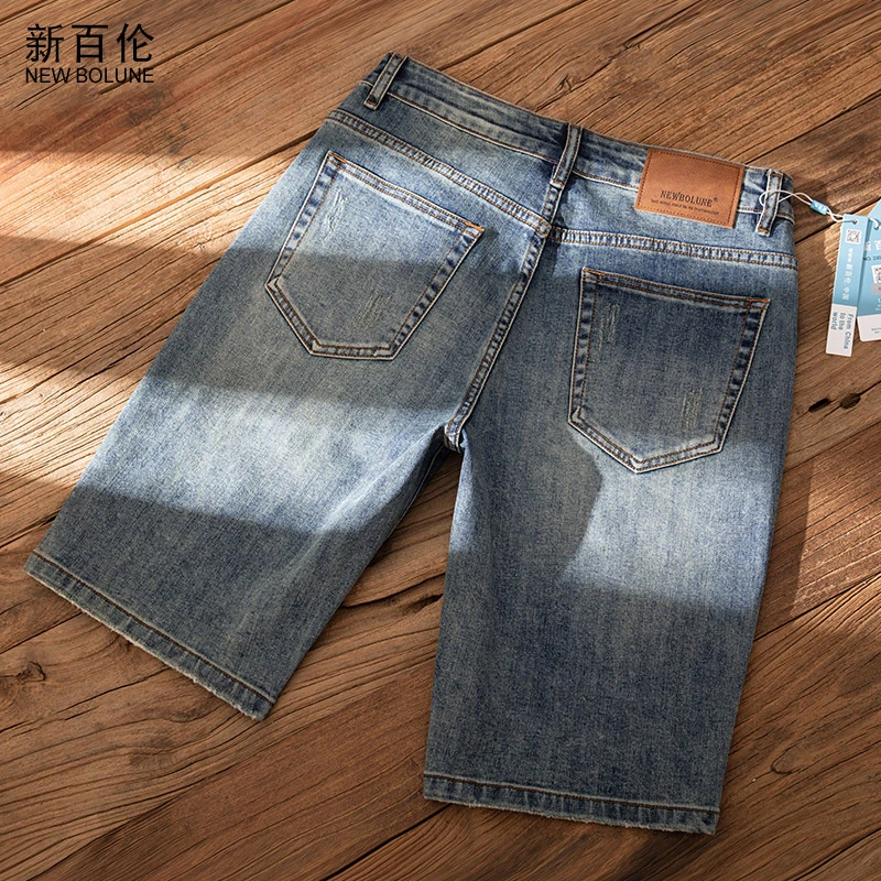 NEW BOLUNE/新百伦牛仔短裤男士夏季薄款五分裤宽松百搭休闲裤潮