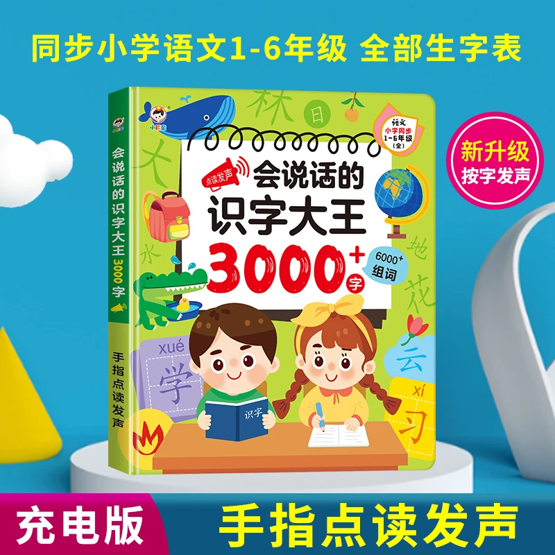 小儒童会说话的识字大王3000儿童认字有声书宝宝发声玩具早教点读