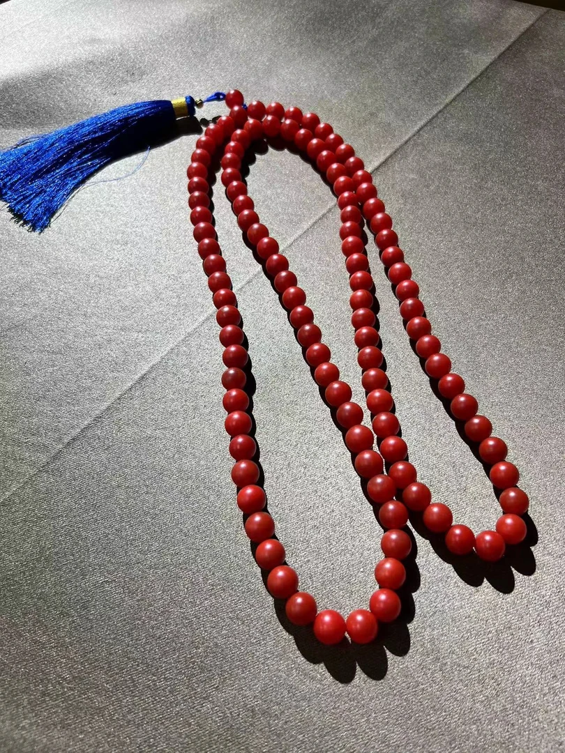 天然保山满色满肉传承108佛珠（锦红滴水洞）