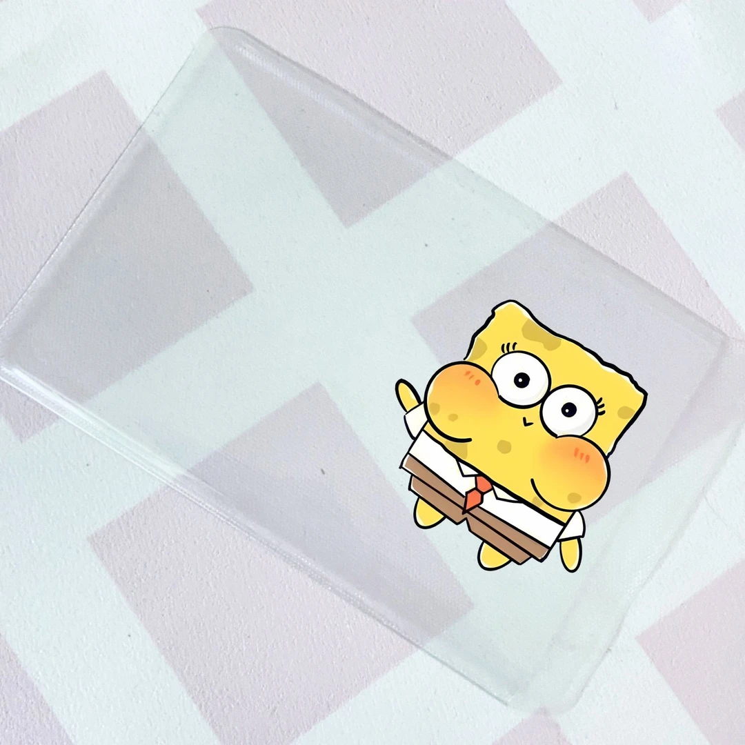 海绵宝宝卡套身份证挡脸卡套派大星可爱搞怪防水证件套透明保护套