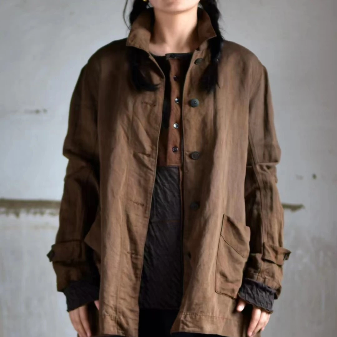 深深一刻 左岸迷香 休闲宽松 文艺 短外套 Z22FW8035 7折