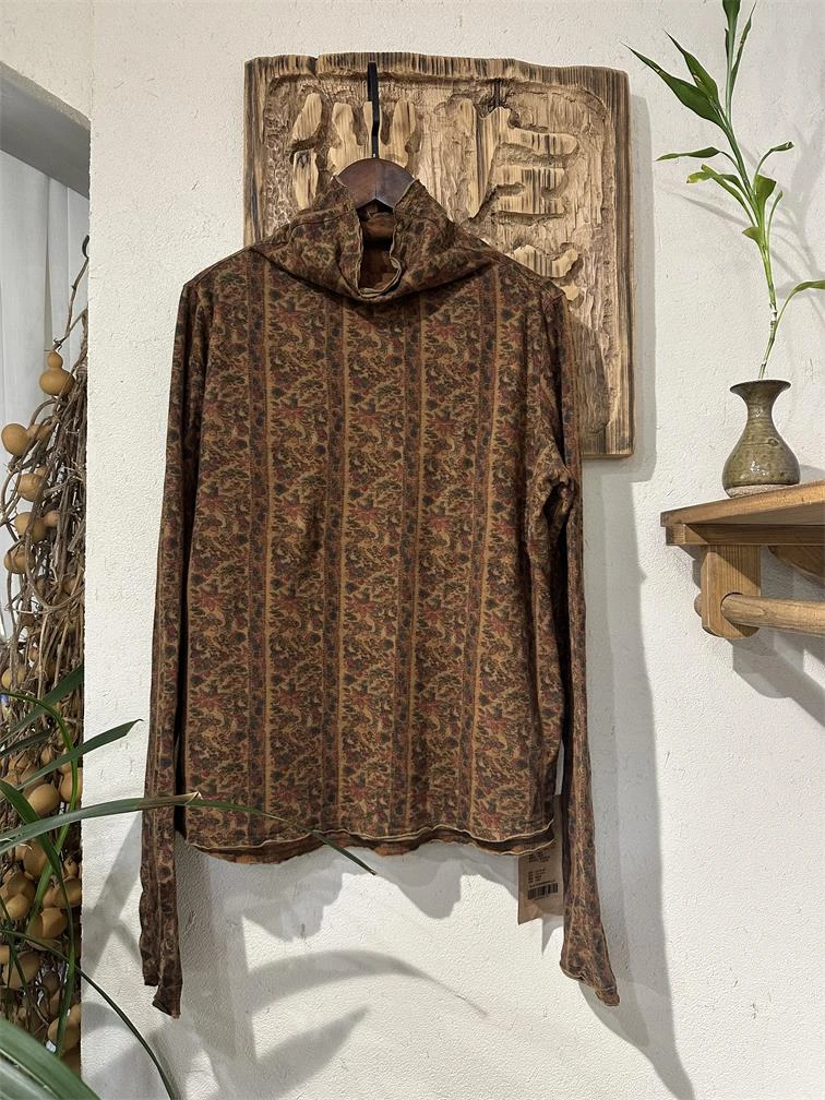 深深一刻 左岸迷香 舒适百搭 打底 高领 文艺范 T恤 Z23FW4007