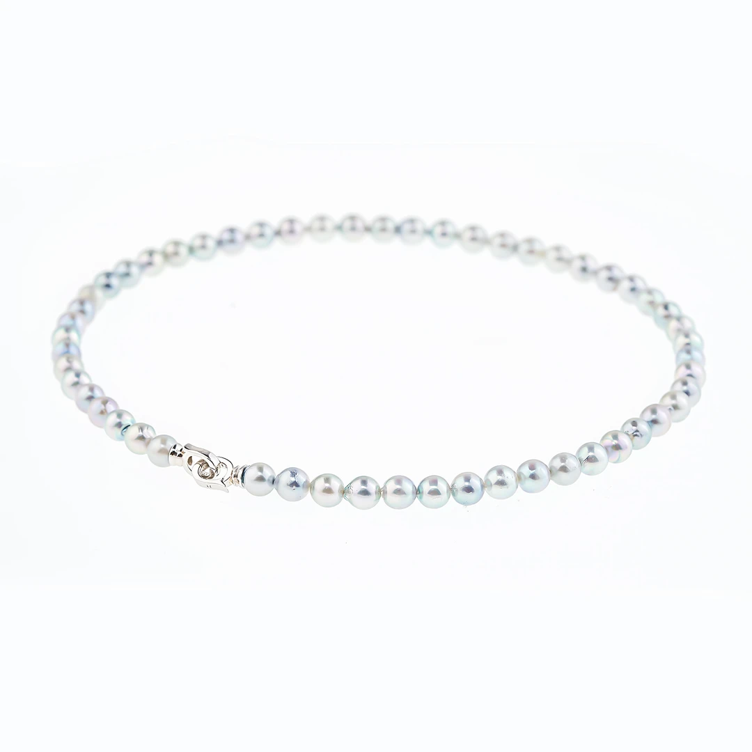 心曼尼【馨姐宠粉】H.MANI XL66 S925银 海水真多麻项链7-8mm