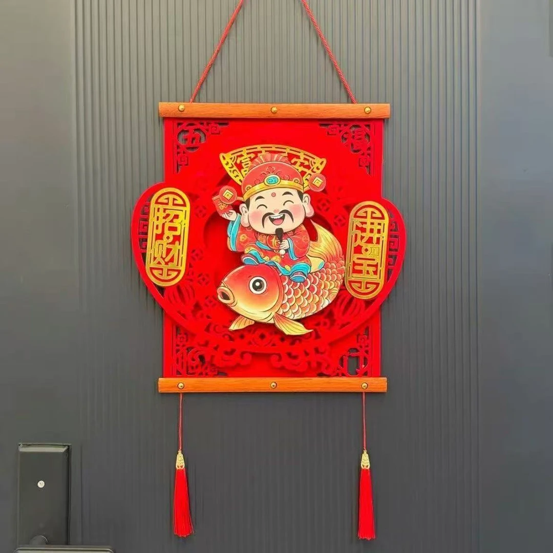 新年蛇年财神挂件春节室内高档装饰喜庆布置