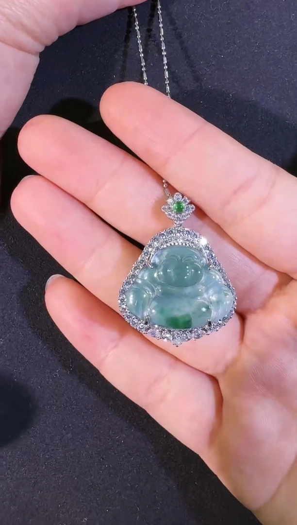 【闪购商品】翡翠吊坠(不含链)未镶嵌飘花佛公