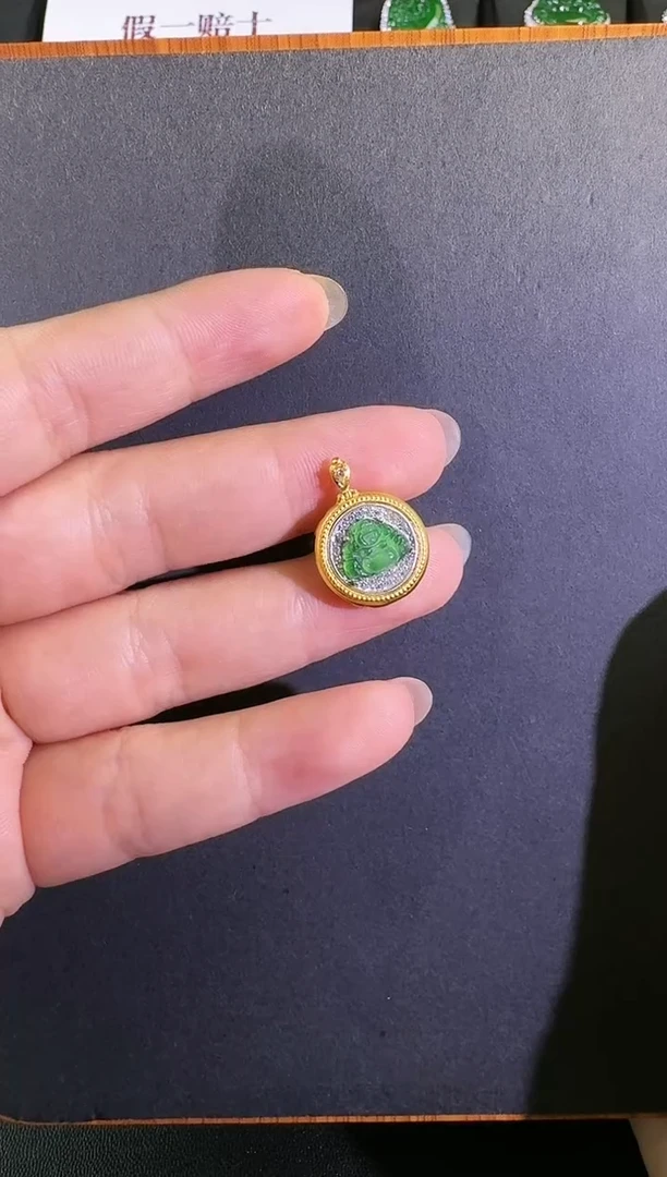 【闪购商品】翡翠吊坠(不含链)银S925镶嵌佛公