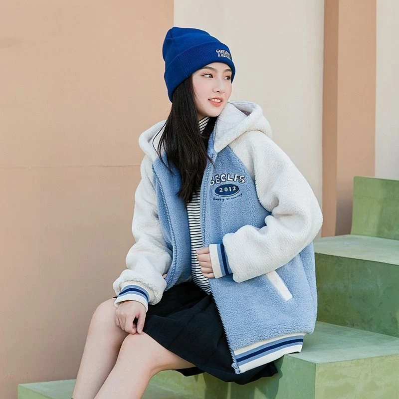 学生韩版爆款外套女加厚秋冬加绒2025新款冬季大童冬装洋气棉服