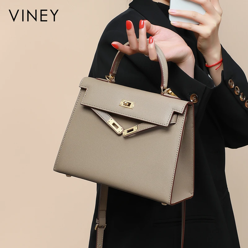 Viney真皮包包女2025款简约洋气手提妈妈包生日礼物送女友送老婆