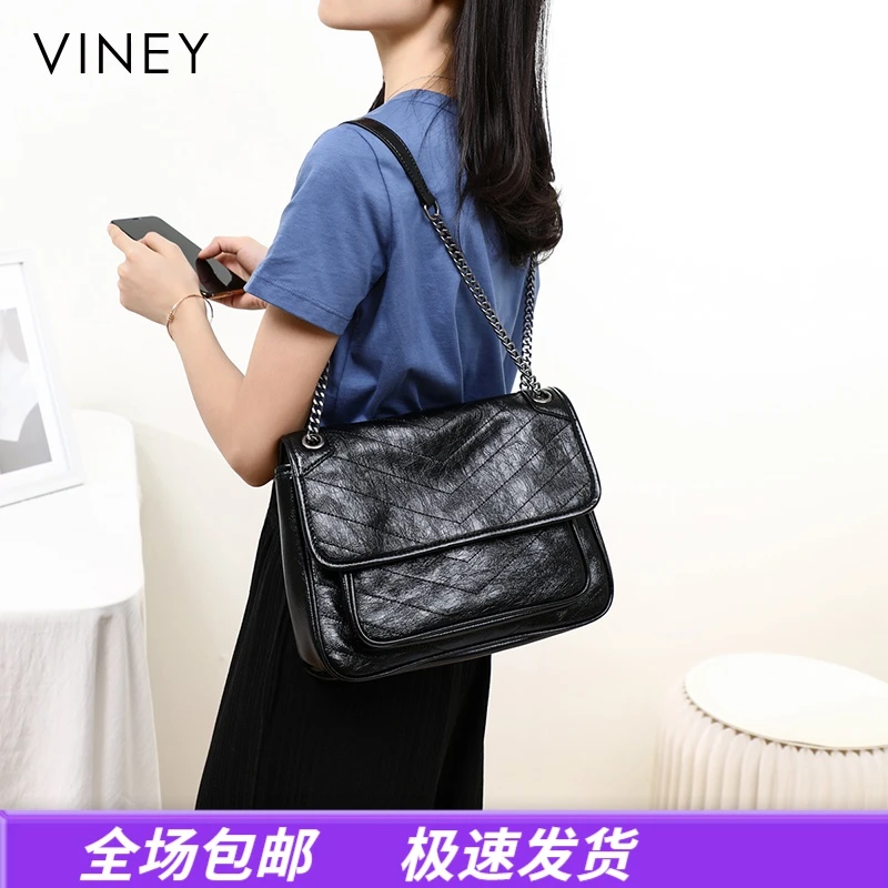 Viney真皮包包女轻奢斜挎2025新款单肩包生日礼物送女友送老婆