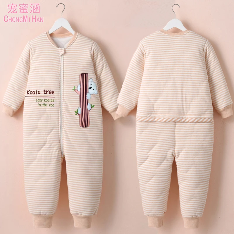 儿童连体睡衣秋冬加厚加宽2024年新款男童女童中大童宝宝睡袋大码