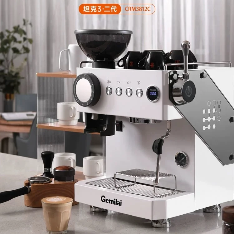 格米莱CRM3812C咖啡机坦克意式全半自动多锅炉家用商用研磨一体机