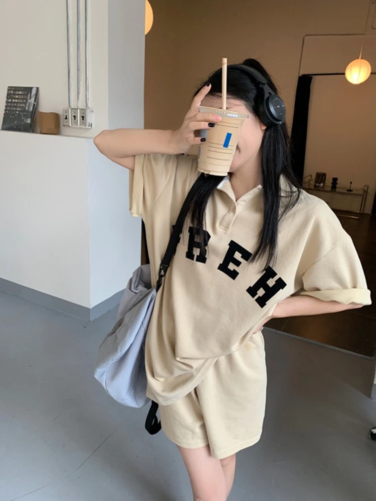 001-100大码显瘦宽松2025新款洋气时尚百搭休闲女装短袖套装