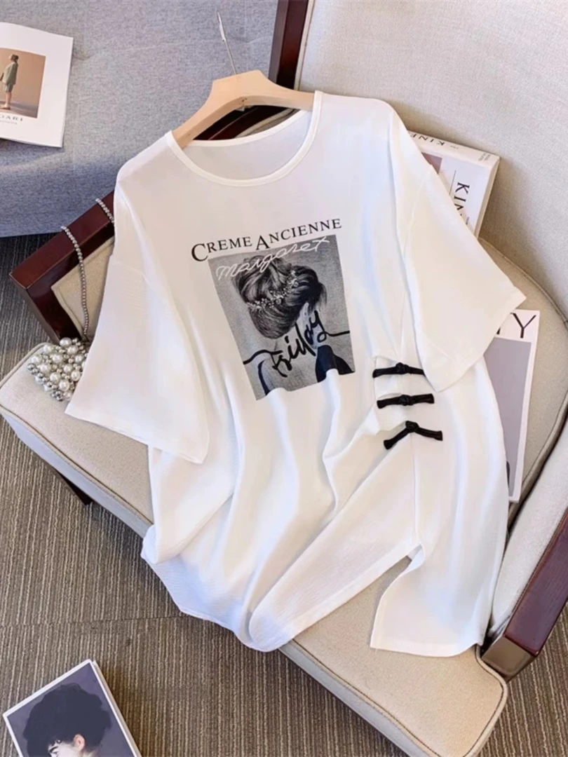 200-299大码显瘦宽松2025新款洋气时尚百搭休闲女短袖套装