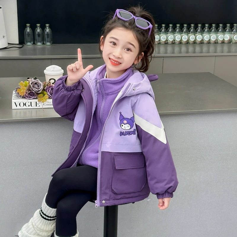 女童库洛米冲锋衣三合一2024新款洋气儿童秋装女宝宝加厚冬装外套