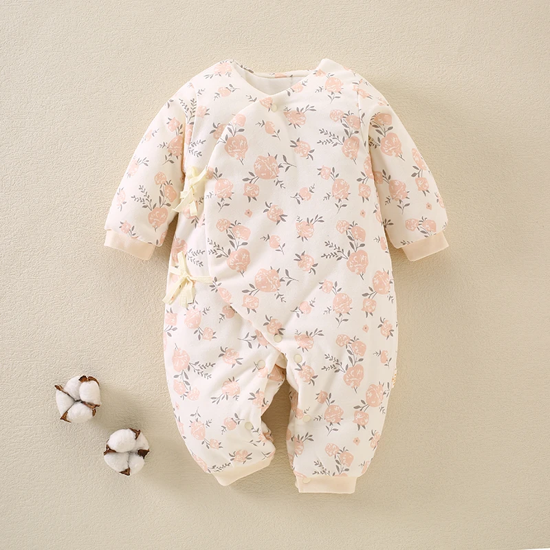 【59码/66】新生儿衣服棉服蝴蝶衣秋冬装初生婴儿棉衣加厚连体衣