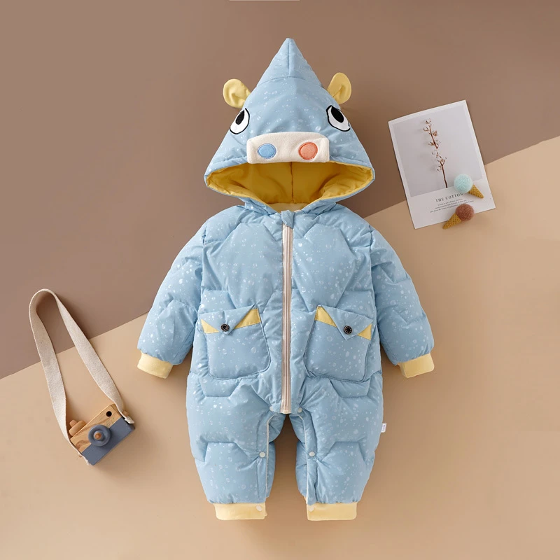 婴儿棉衣连体衣 秋冬季宝宝保暖外出穿衣服 男女宝宝风衣外套
