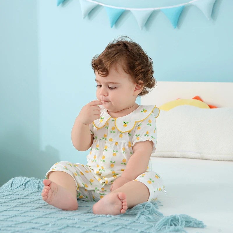 901-999婴儿连体衣夏季短袖3-5件男女宝宝哈衣爬服婴儿包屁衣