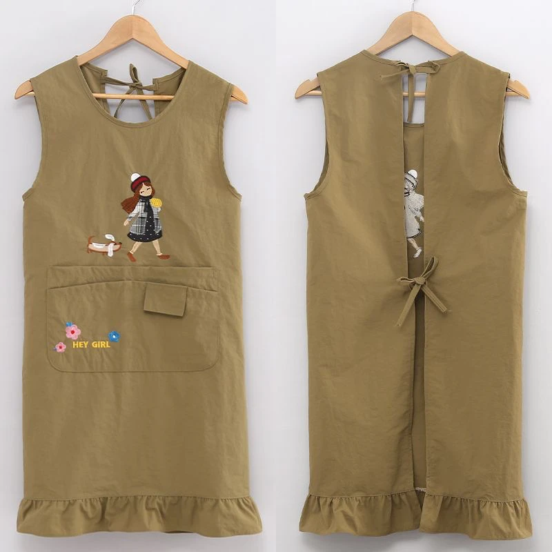 时尚新款围裙透气厨房做饭罩衣家用洋气防污工作服可爱定制摆摊女