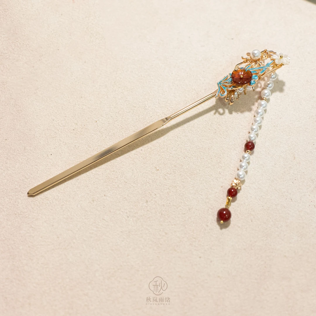 原创手工【辉夜】发簪头发饰国风明制簪子盘发古风铜簪国风新中式