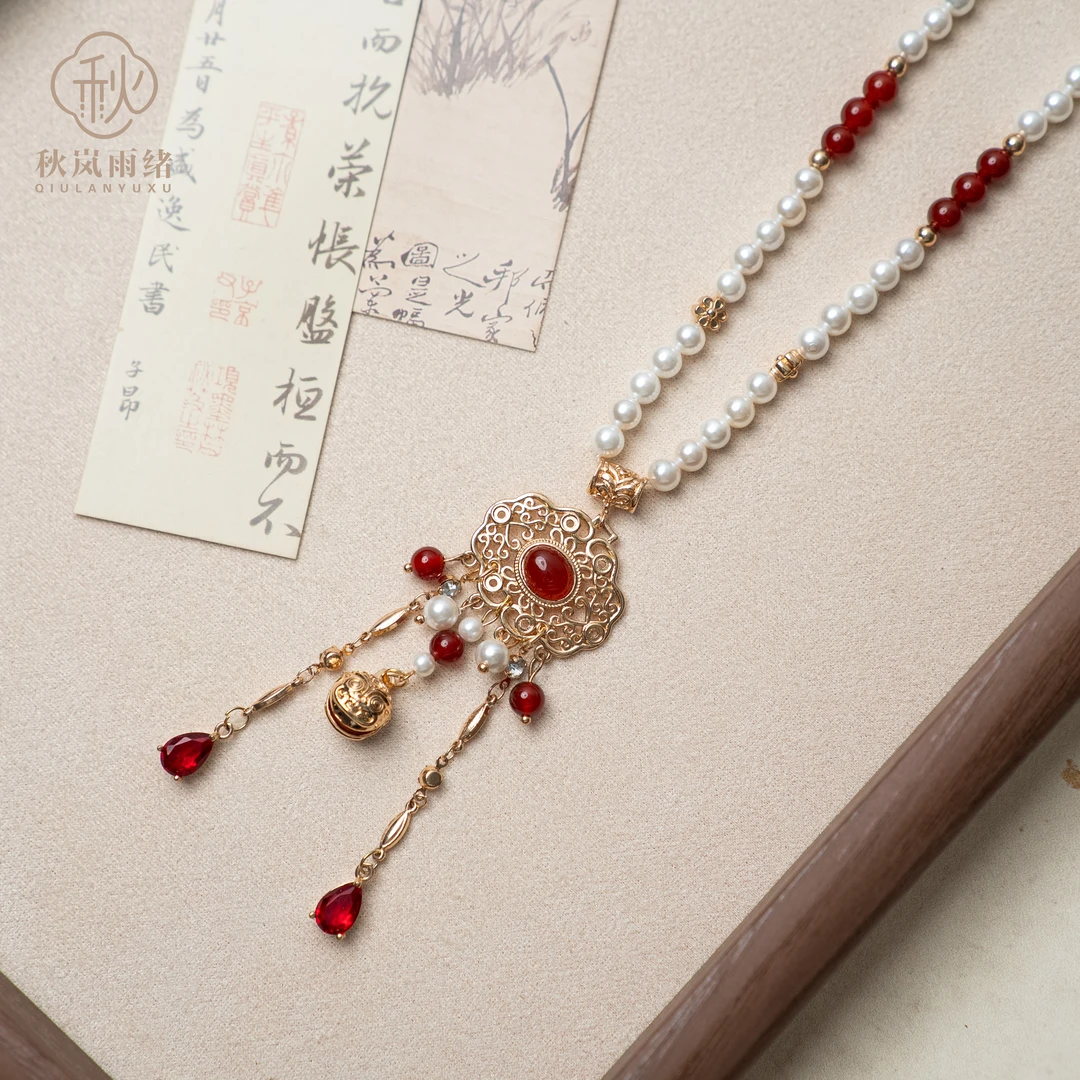 铜合金婚庆饰品 原创手作【天上月】璎珞项链古风中式中国风饰品